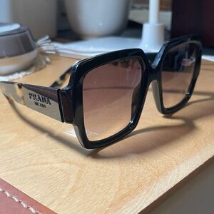 Prada Black and Tortoise Women's Sunglasses
